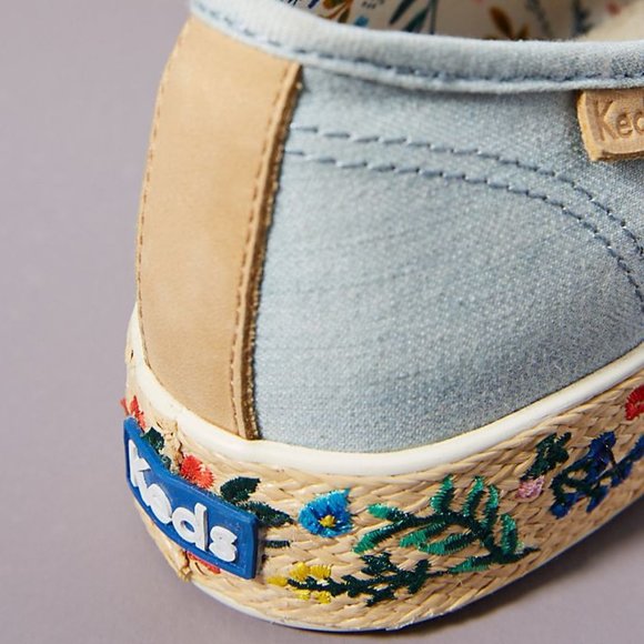 Anthro Keds x Rifle Paper Embroidered Sneakers 7.5 - Picture 4 of 5